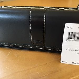 NWT Coach Leather Checkbook Wallet-MSRP $208